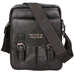 Borsa a tracolla uomo 100% PU Leather PCL3080-BLACK Northampton Polo Club