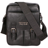 Borsa a tracolla uomo 100% PU Leather PCL3080-BLACK Northampton Polo Club