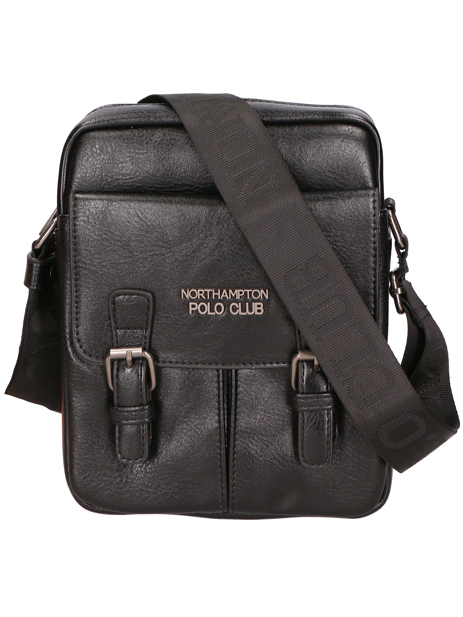 Borsa a tracolla uomo 100% PU Leather PCL3080-BLACK Northampton Polo Club