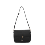 Borsa a spalla da donna 100% pelle vegana PU 740-1PT-BLACK Diana&co