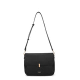 Borsa a spalla da donna 100% pelle vegana PU 740-1PT-BLACK Diana&co