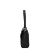 Borsa a spalla da donna 100% pelle vegana PU 740-1PT-BLACK Diana&co