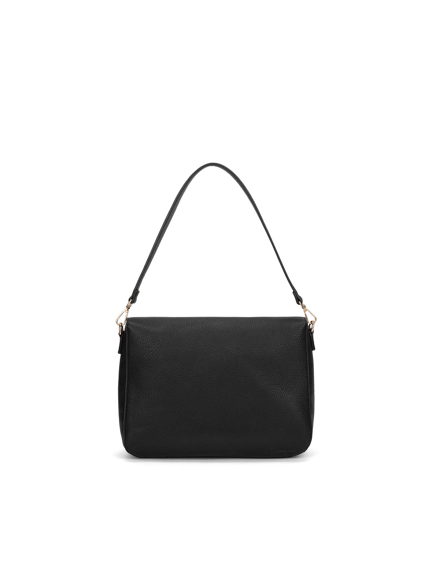 Borsa a spalla da donna 100% pelle vegana PU 740-1PT-BLACK Diana&co