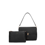 Borsa a spalla da donna 100% pelle vegana PU 740-1PT-BLACK Diana&co