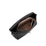 Borsa a spalla da donna 100% pelle vegana PU 740-1PT-BLACK Diana&co