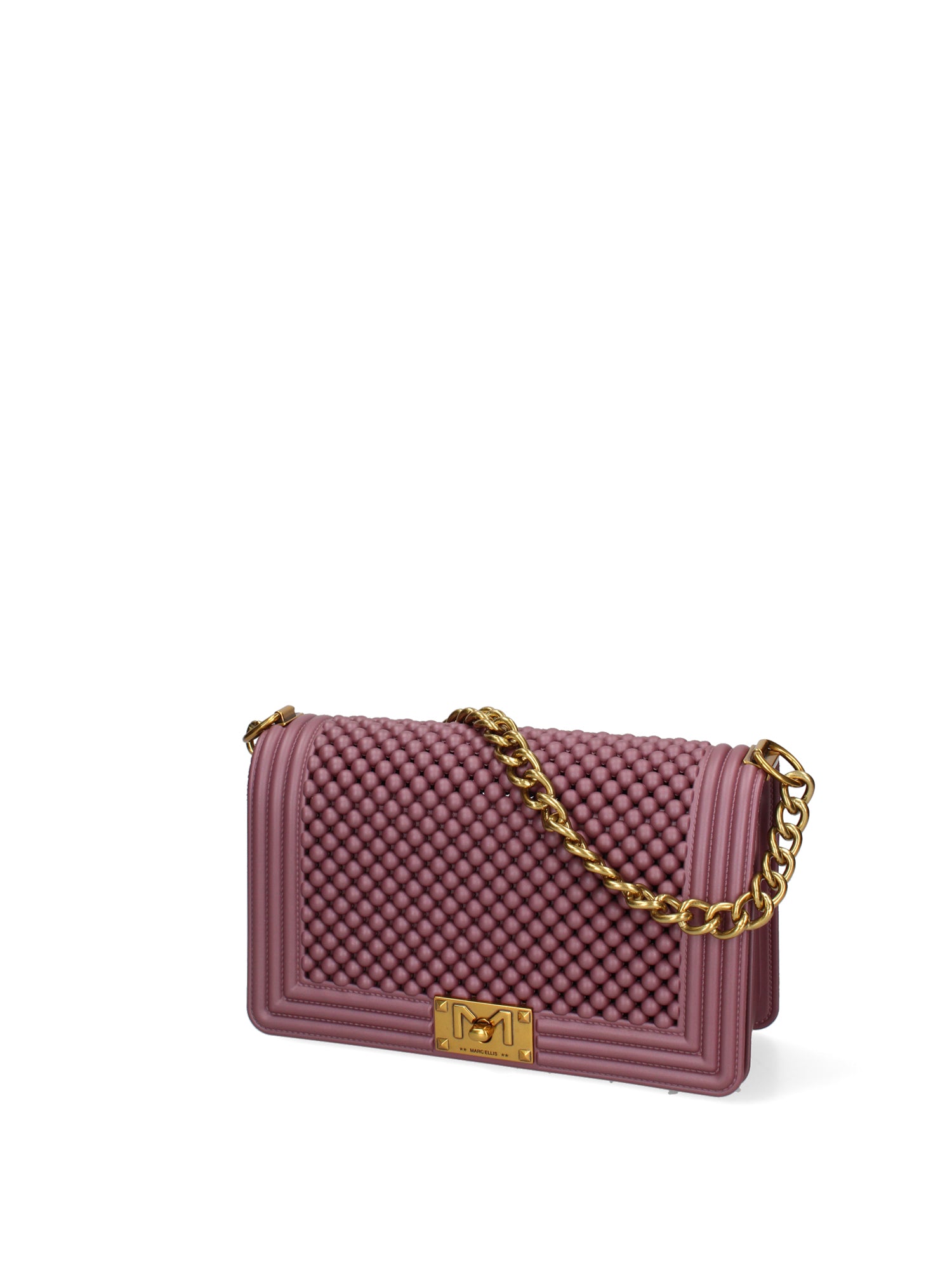 Borsa a mano da donna 100% Pvc FLAT-M-BALL 24-DARK MAUVE - LIGHT OTTONE Marc Ellis
