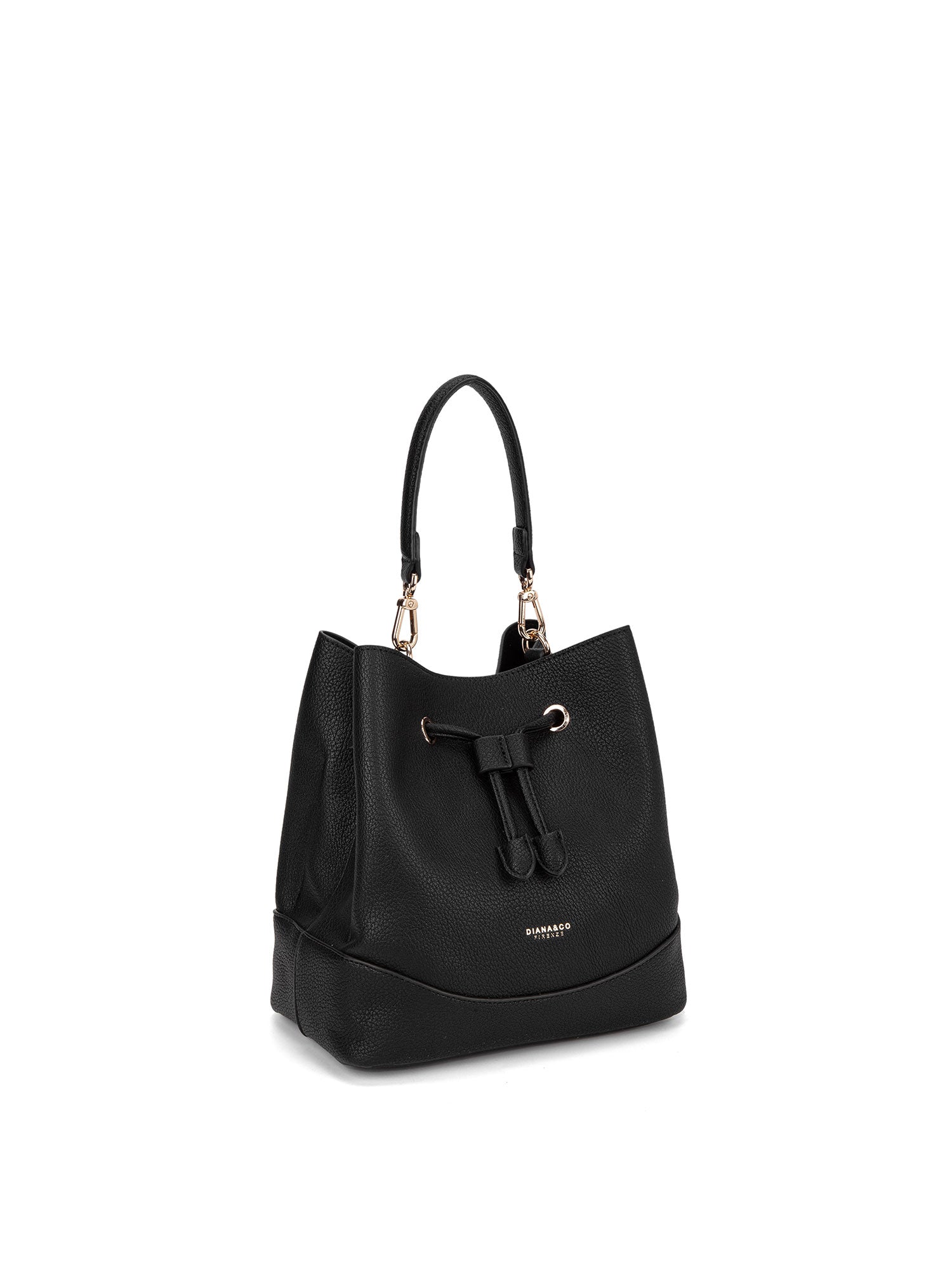 Borsa a mano da donna 100% pelle vegana PU 741-1PT-BLACK Diana&co