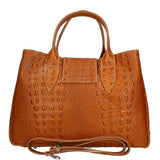 Ascoli Borsa a mano da donna Pelle stampata cocco 7718-CUOIO COGNAC Gave Lux
