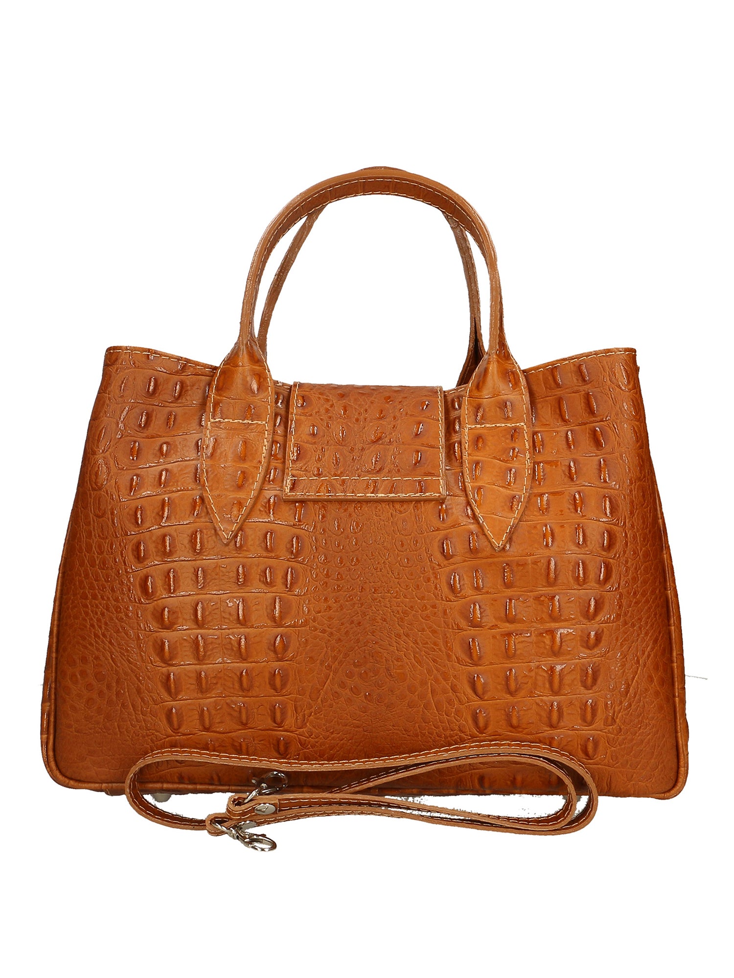 Ascoli Borsa a mano da donna Pelle stampata cocco 7718-CUOIO COGNAC Gave Lux