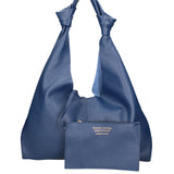 Borsa a spalla da donna 100% vera pelle 07156-D24 BLU Viola Castellani