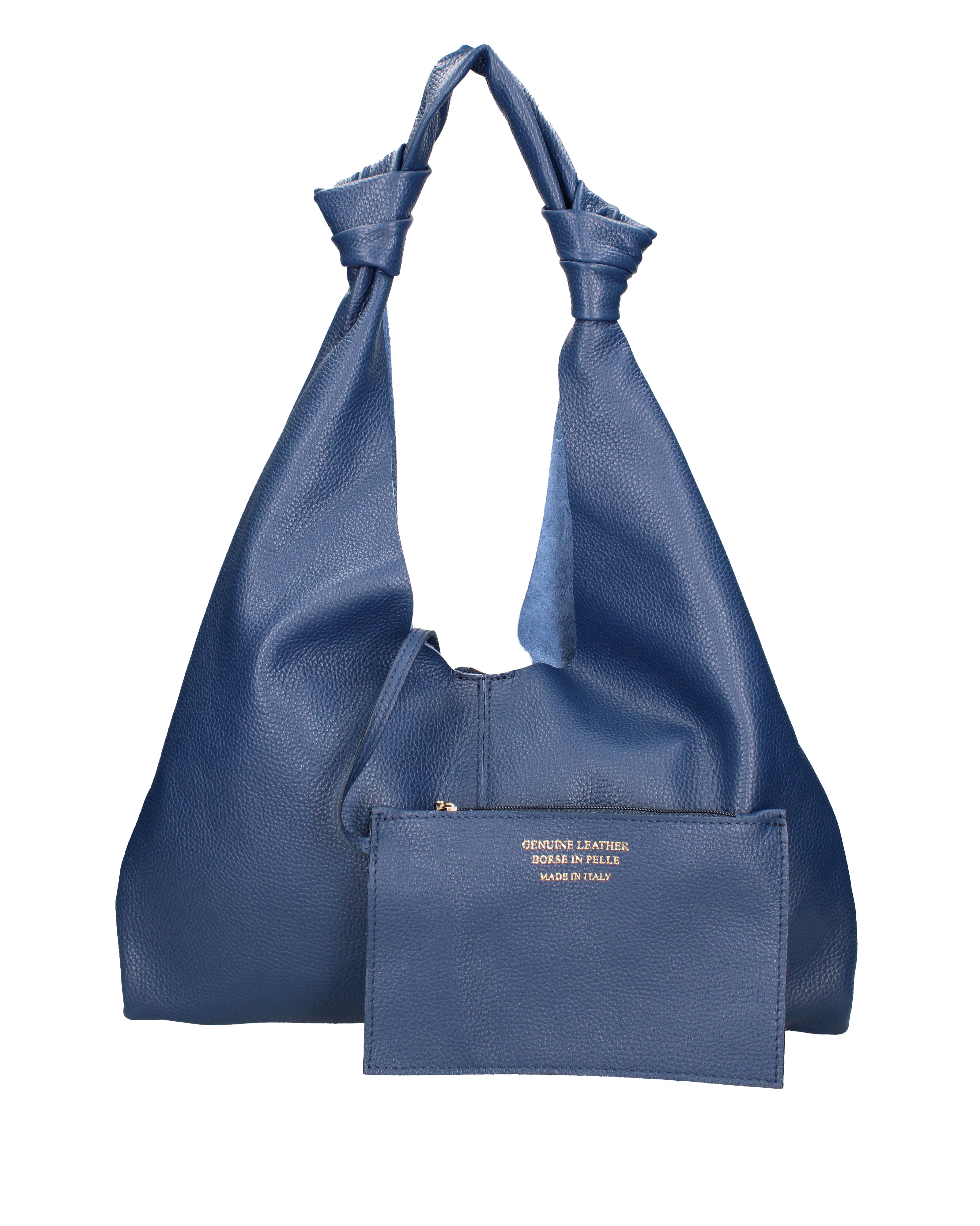 Borsa a spalla da donna 100% vera pelle 07156-D24 BLU Viola Castellani
