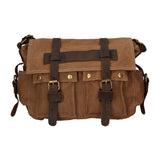 Melania Borsa a spalla unisex Canvas e vera pelle ZG3016-FANGO TAUPE Gave Lux