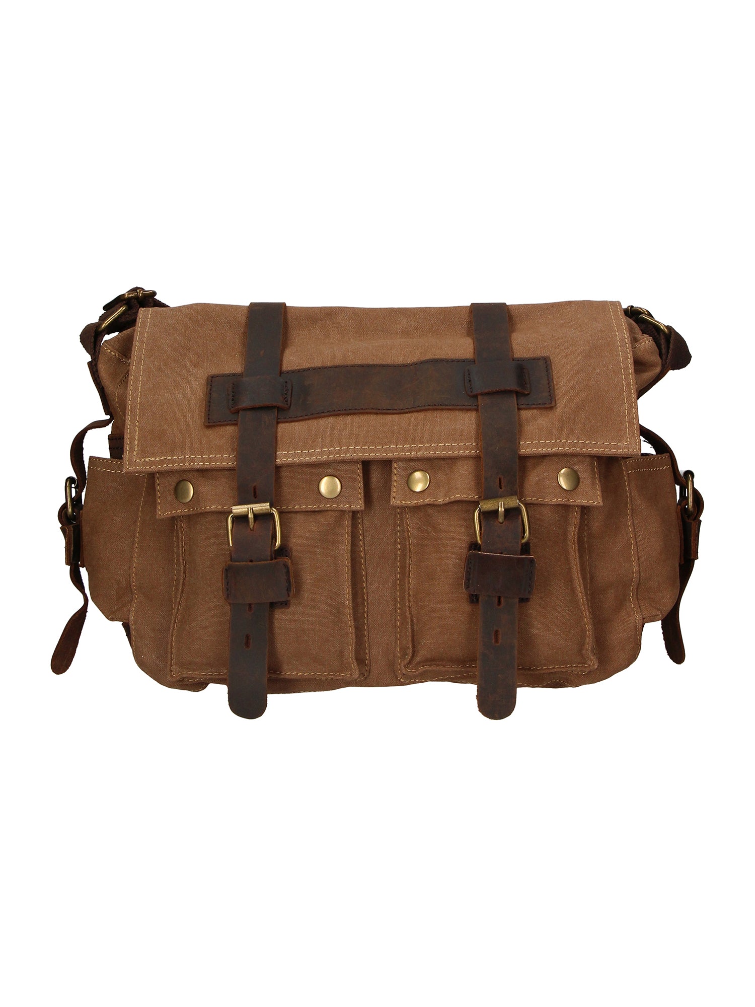 Melania Borsa a spalla unisex Canvas e vera pelle ZG3016-FANGO TAUPE Gave Lux
