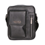 Borsa a tracolla uomo 100% pelle PU PCL3105-BLACK Northampton Polo Club