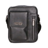 Borsa a tracolla uomo 100% pelle PU PCL3105-BLACK Northampton Polo Club