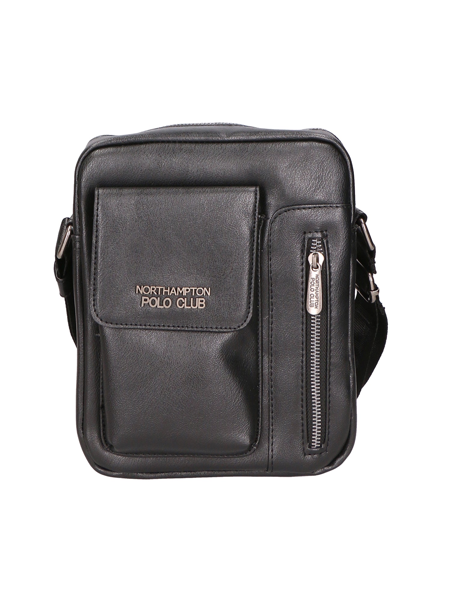 Borsa a tracolla uomo 100% pelle PU PCL3105-BLACK Northampton Polo Club