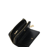 Portafoglio donna con zip Poliuretano vegano MILA-ZIPPER-ROUND-BLACK-OFF GOLD Marc Ellis