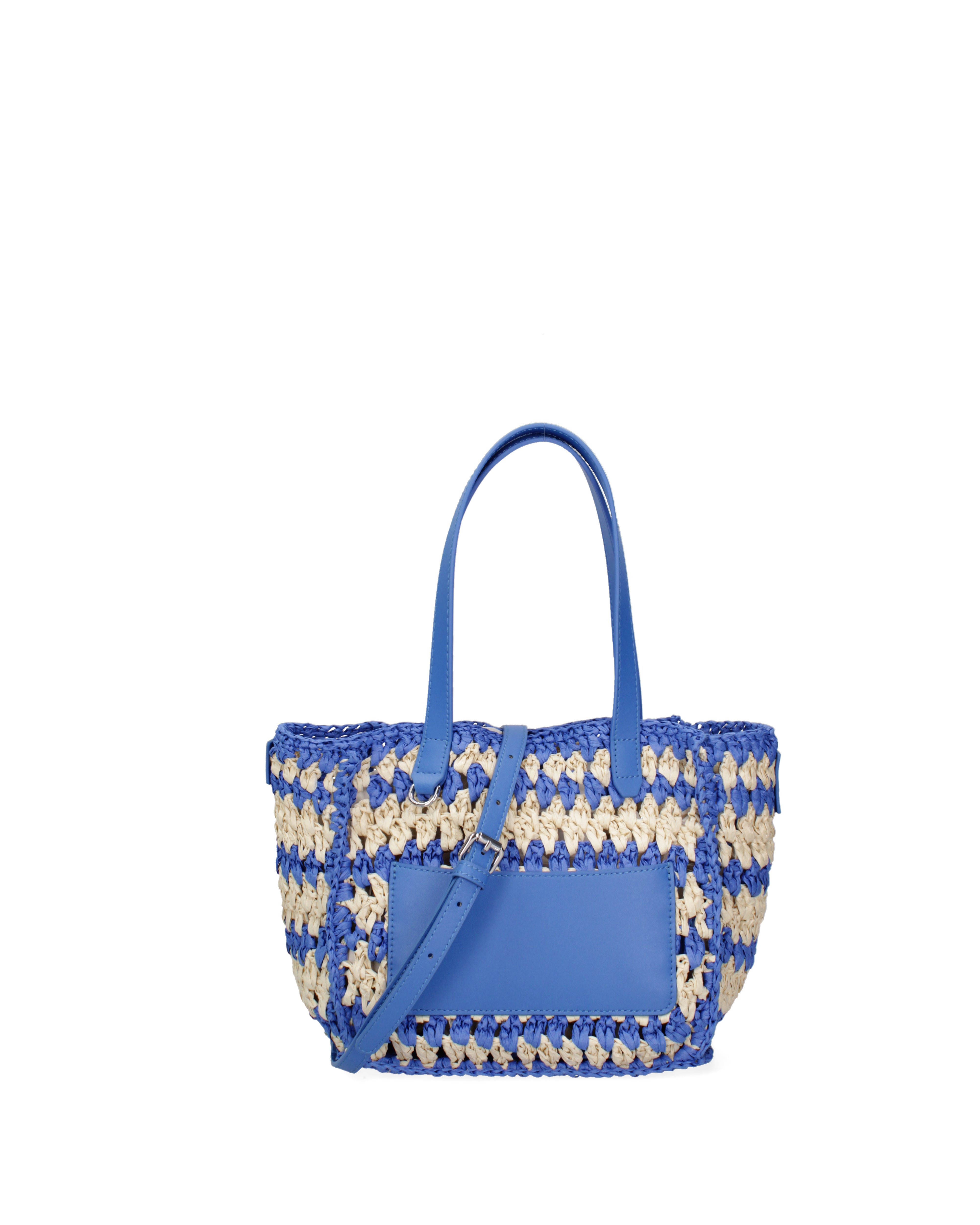 Borsa a mano da donna Paglia intrecciata 07382-BLUE G88A Viola Castellani