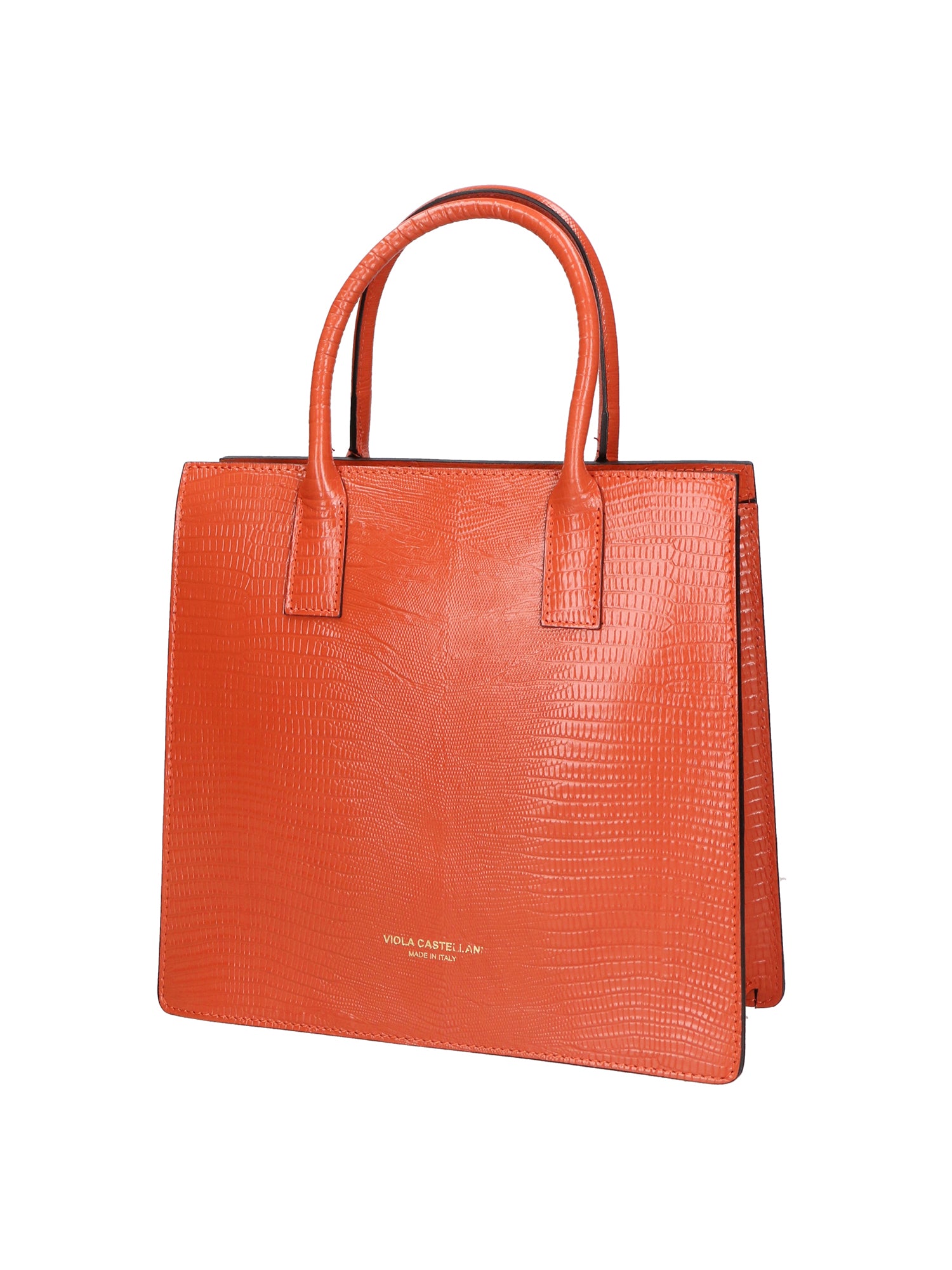 Giulia Borsa a mano da donna Vera pelle effetto cocco 468W-LU35 MATTONE Viola Castellani