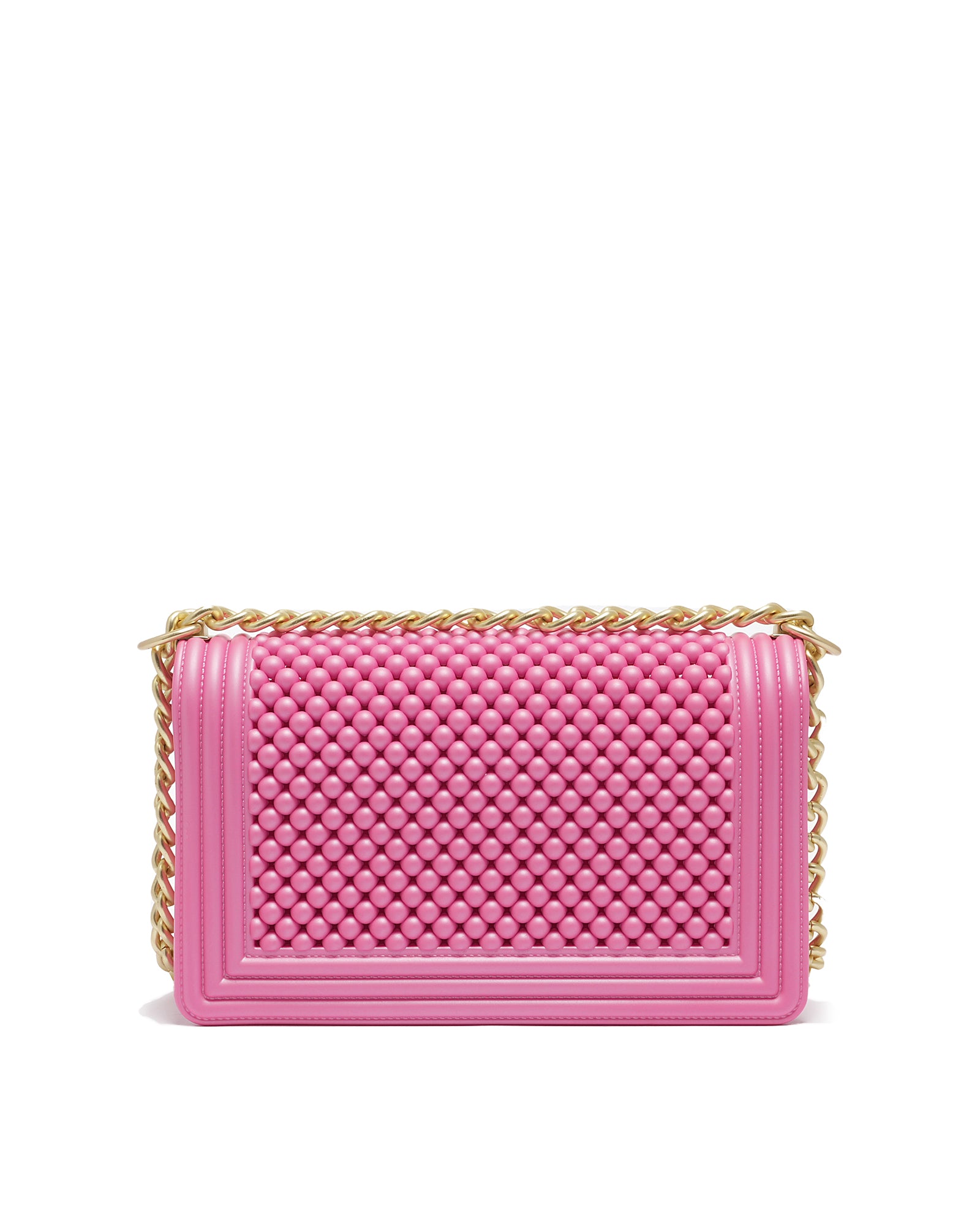 Borsa a mano da donna 100% Pvc FLAT M BALL-AURORA PINK + OFF GOLD Marc Ellis