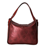 Aura Borsa a spalla da donna Vera pelle stampata lizard 05517-D10 RUBINO L019 RUBINO Gave Lux