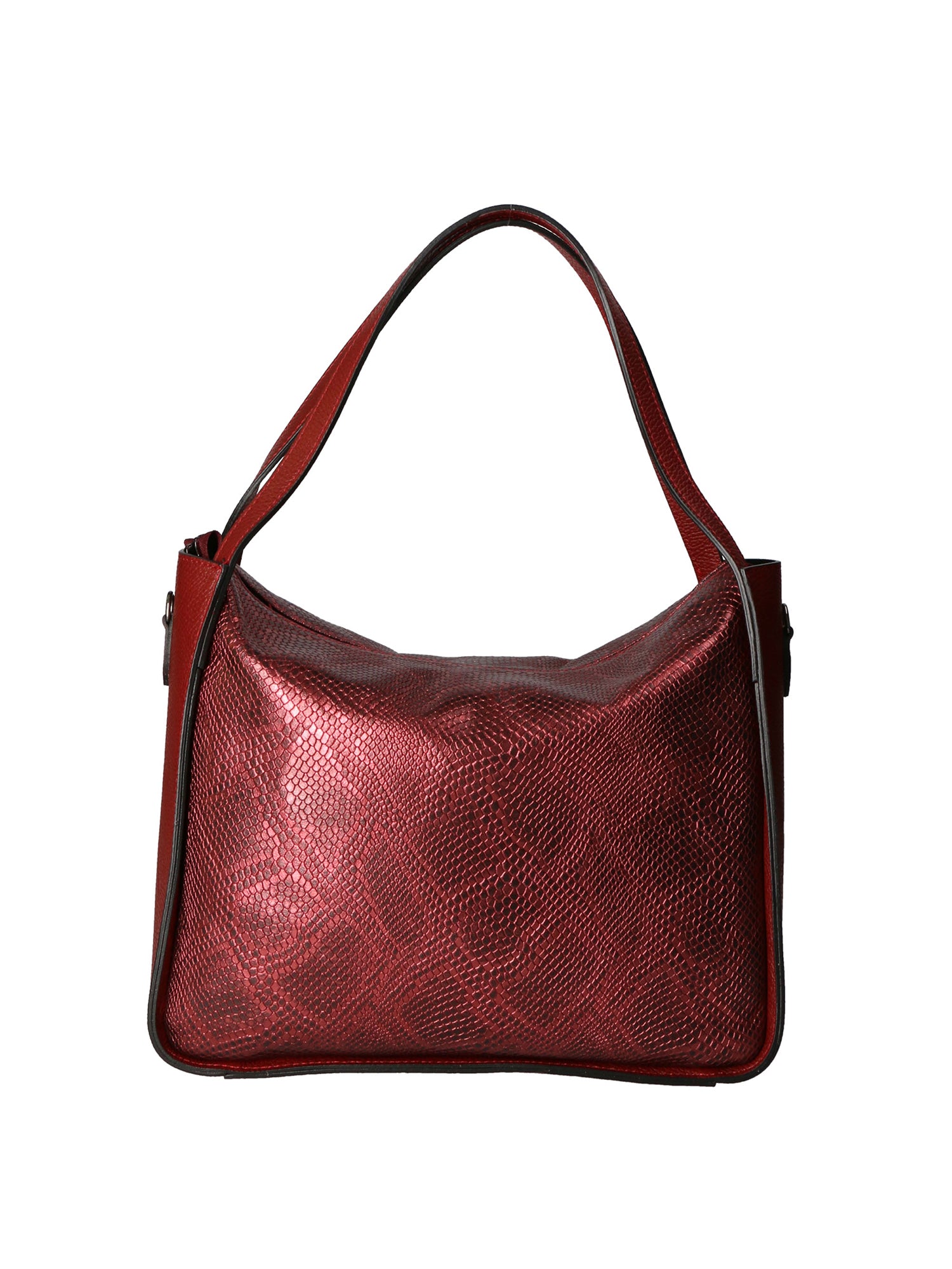 Aura Borsa a spalla da donna Vera pelle stampata lizard 05517-D10 RUBINO L019 RUBINO Gave Lux