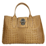 Ascoli Borsa a mano da donna Pelle stampata cocco 7718-TAUPE Gave Lux