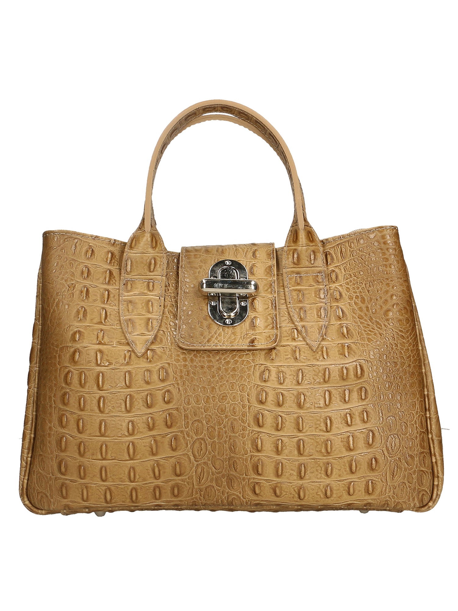 Ascoli Borsa a mano da donna Pelle stampata cocco 7718-TAUPE Gave Lux