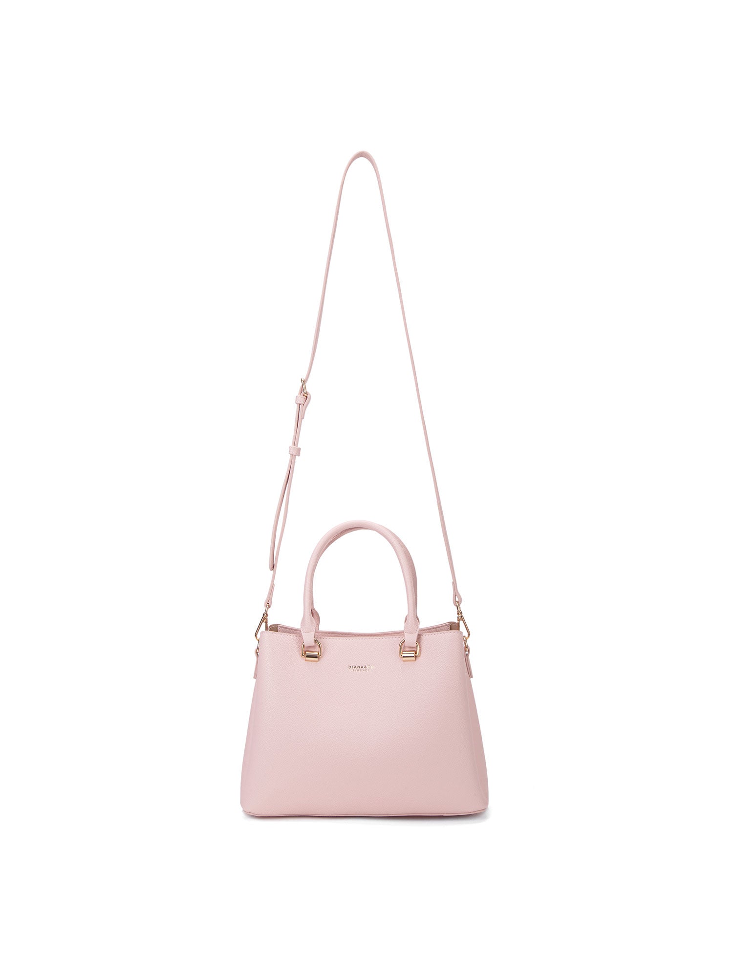 Borsa a mano da donna 100% pelle vegana PU 711-4PT-LIGHT PINK Diana&co