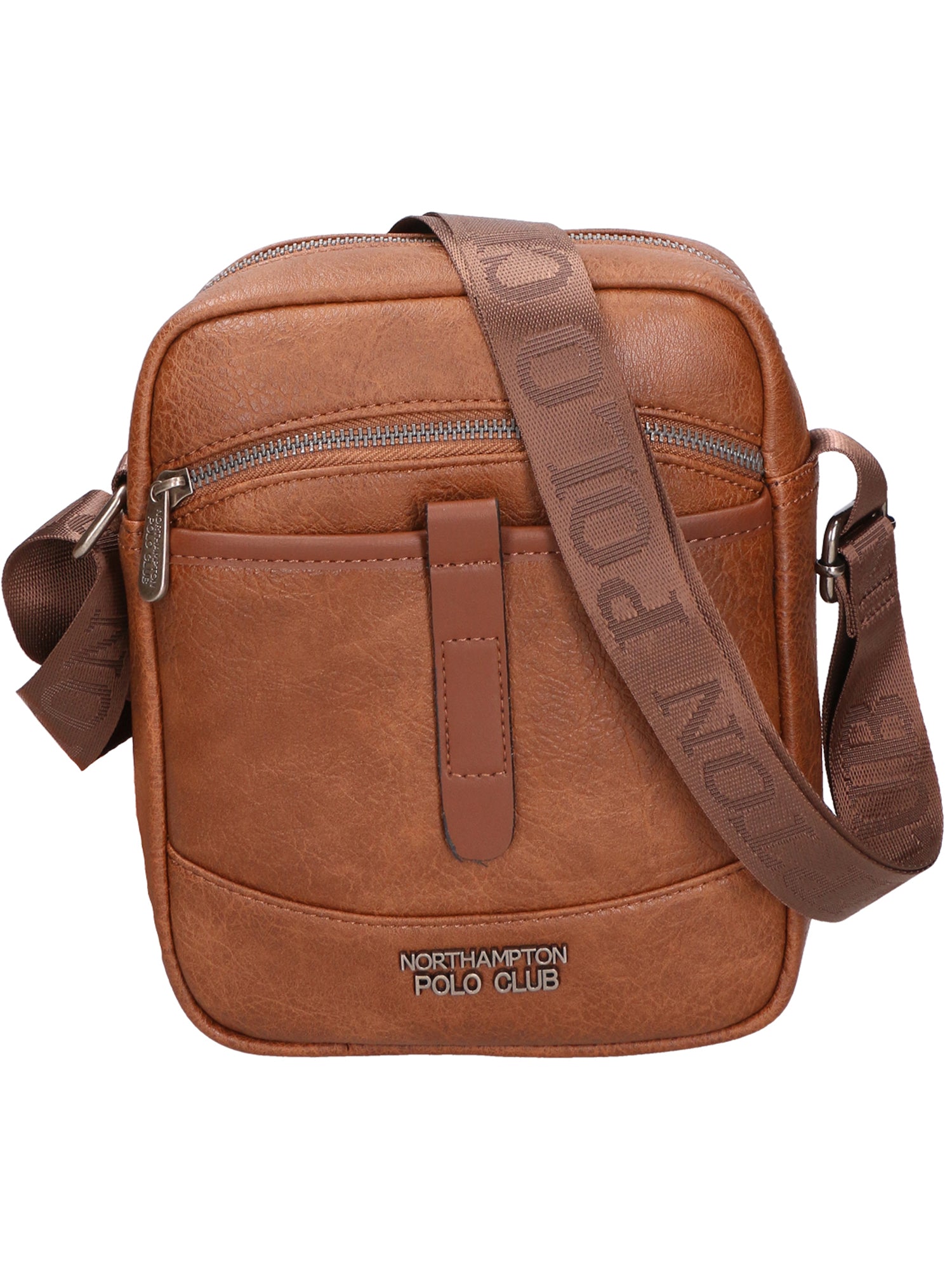 Borsa a tracolla uomo 100% PU Leather PCL3006-BROWN Northampton Polo Club