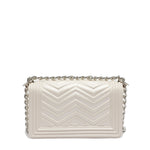 Borsa a mano da donna 100% PVC FLAT S MANHATTAN-OFF BLANC + SILVER Marc Ellis