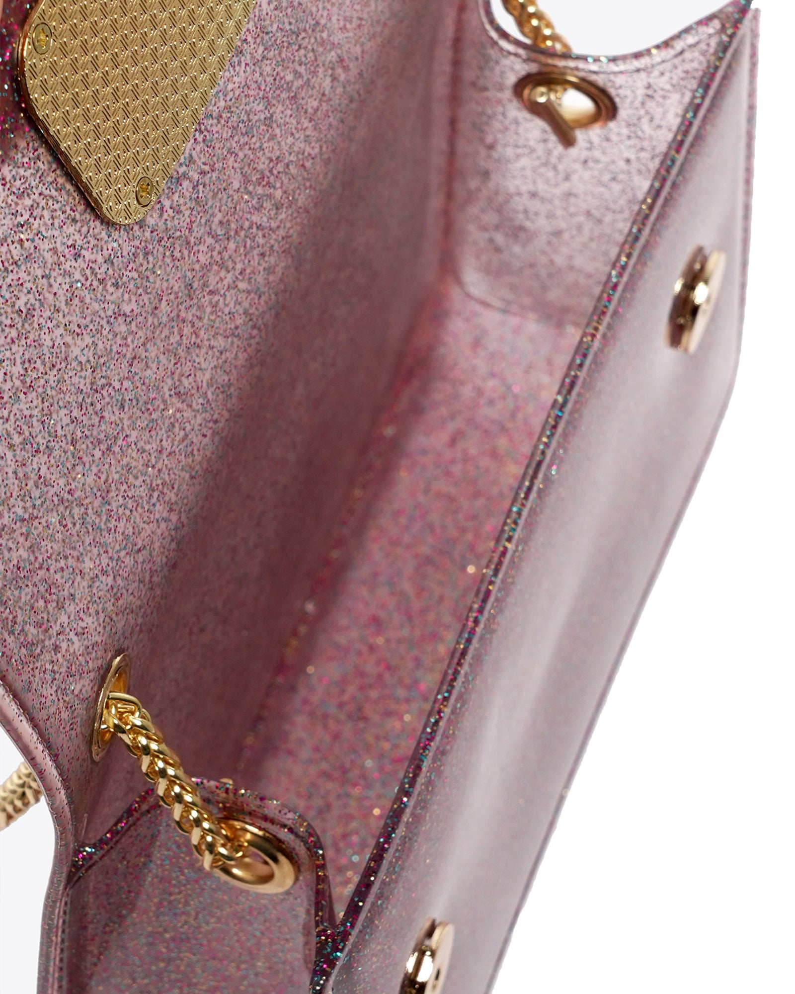 Borsa a mano da donna 100% Pvc FLAT SUPERMEE M-FUXIA STRASS Marc Ellis