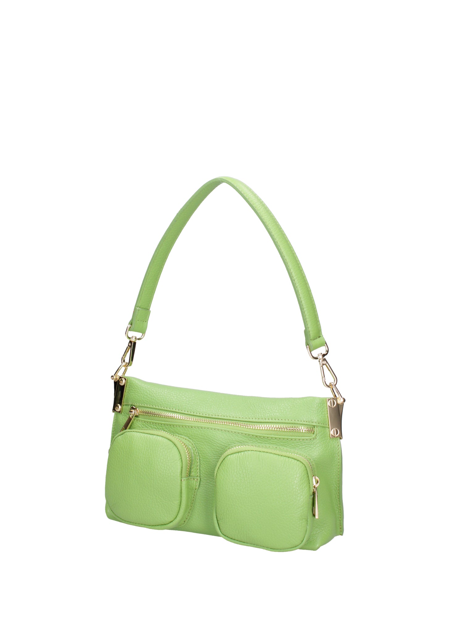 Borsa a spalla da donna Vera pelle 07147-D12 VERDE Roberta Rossi