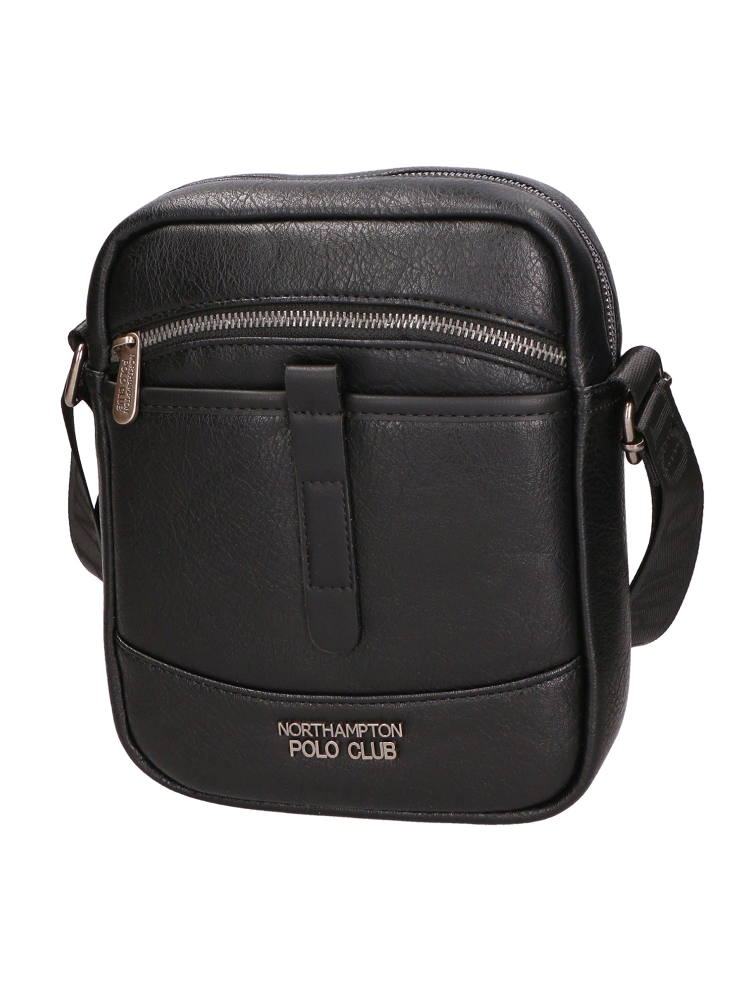 Borsa a tracolla uomo 100% PU Leather PCL3006-BLACK Northampton Polo Club