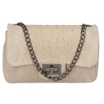 Camilla Borsa a tracolla da donna Pelle scamosciata croco 10029-TAUPE Gave Lux