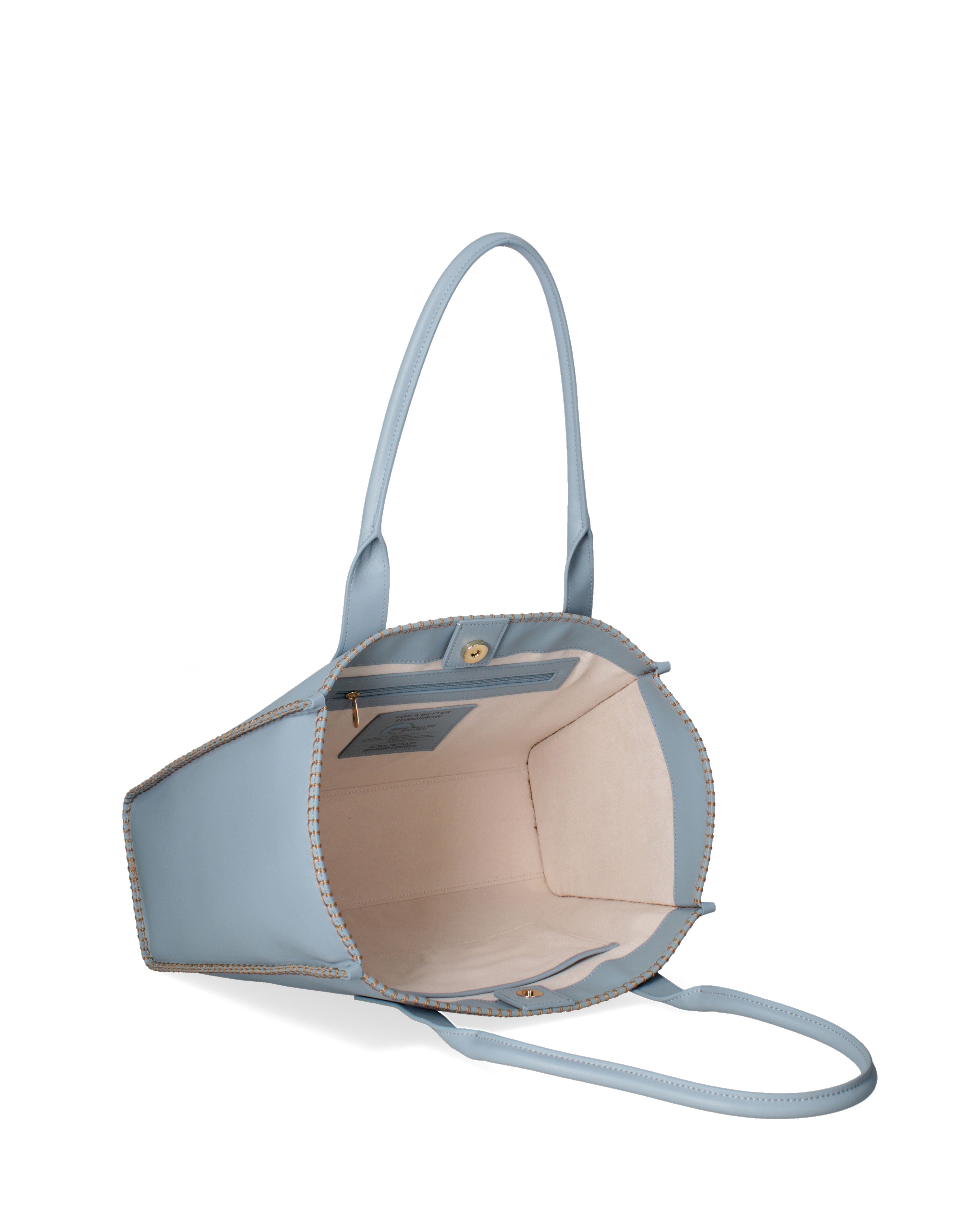 Borsa a spalla da donna 100% pelle riciclata 07225-Cielo Viola Castellani