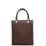 Borsa a mano da donna Misto pelle e tessuto 07149-D23 T.MORO Roberta Rossi