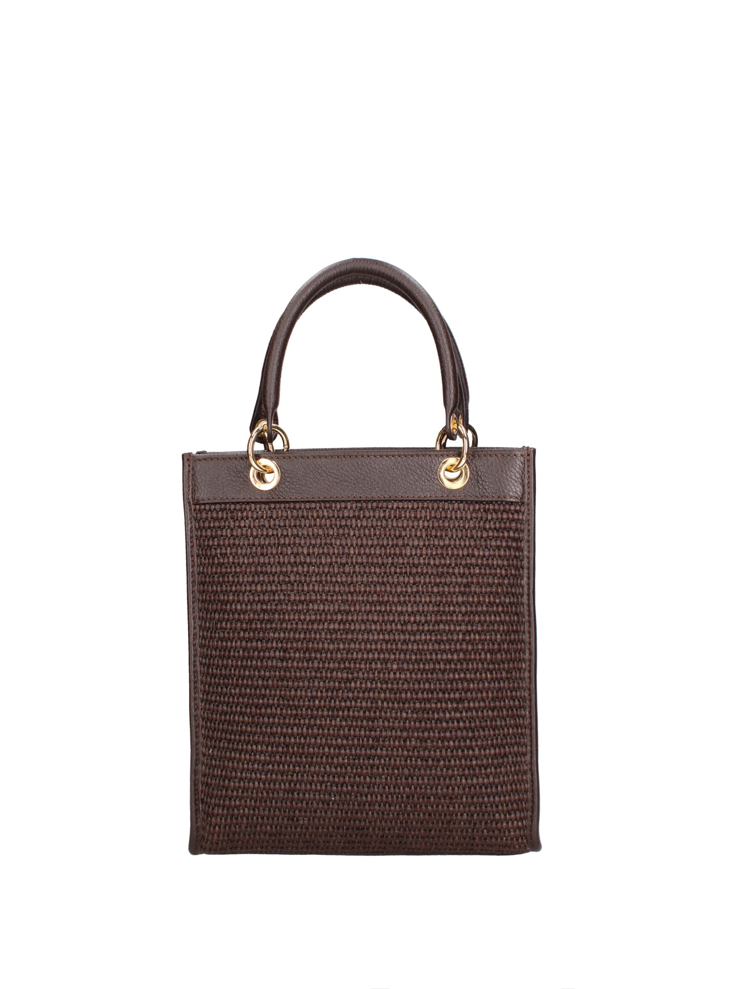 Borsa a mano da donna Misto pelle e tessuto 07149-D23 T.MORO Roberta Rossi