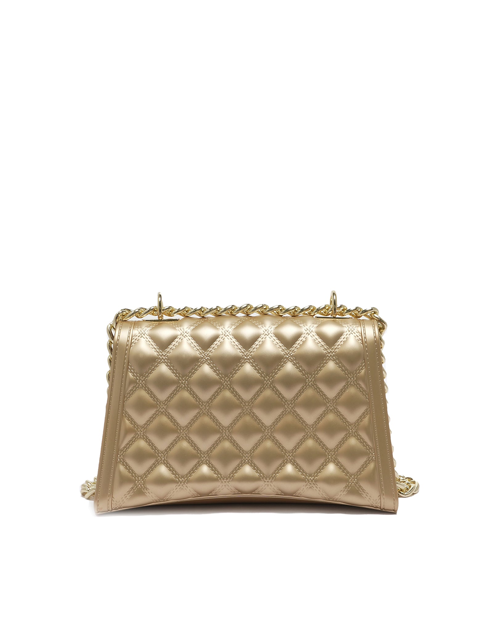Borsa a mano da donna 100% Pvc FLAT RHOMBUS M-GOLD + LIGHT GOLD Marc Ellis
