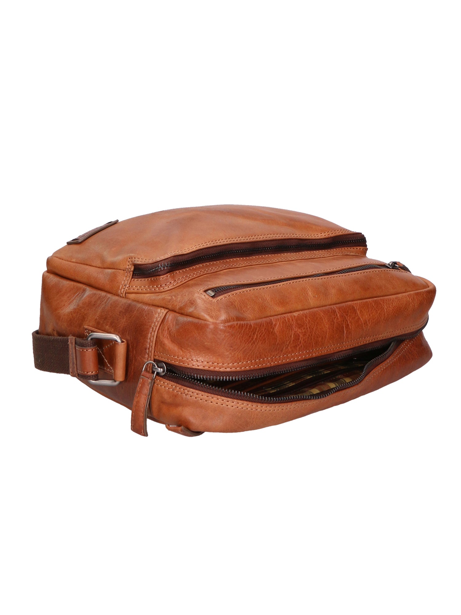 Borsa a tracolla unisex in vera pelle 100% pelle di vacchetta SN5862747-TAN Santini Firenze