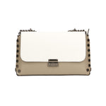 Vera pelle 8641-FANGO+BIANCO Borsa a tracolla da donna Evanthe Pro Gave Lux