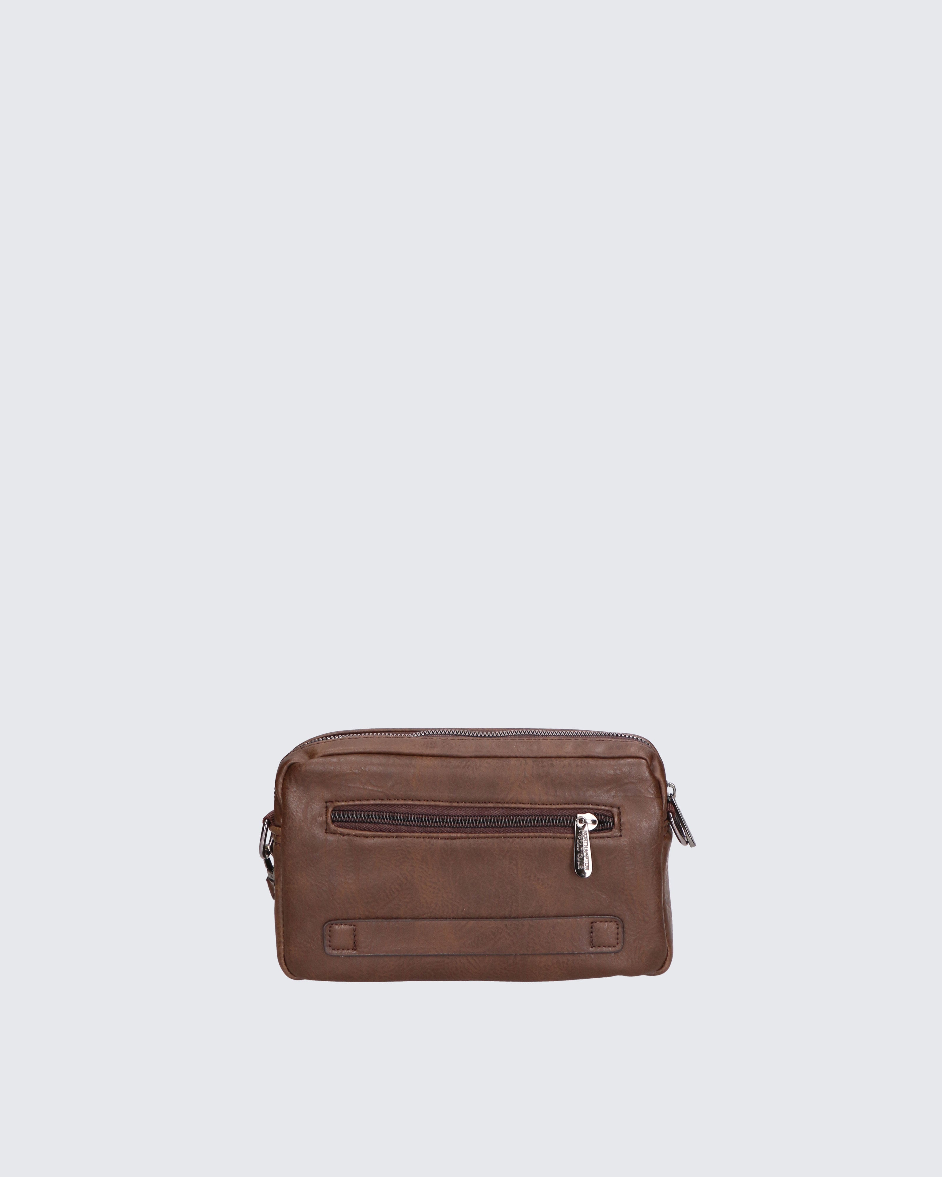 Pochette uomo in pelle PU Vegan PCL3048-BROWN Northampton Polo Club