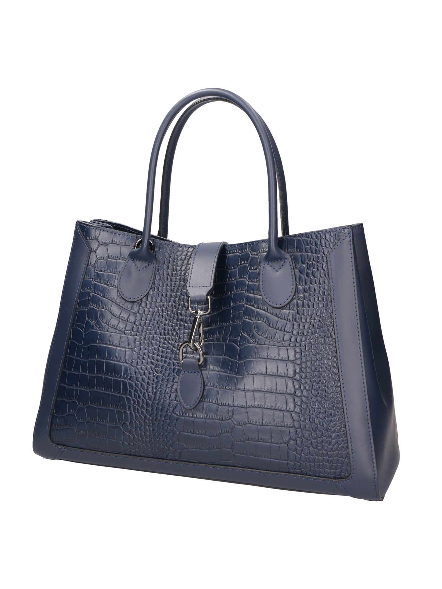 Aurora Borsa a mano da donna Vera pelle croco 05698-C26 BLU SCURO Gave Lux