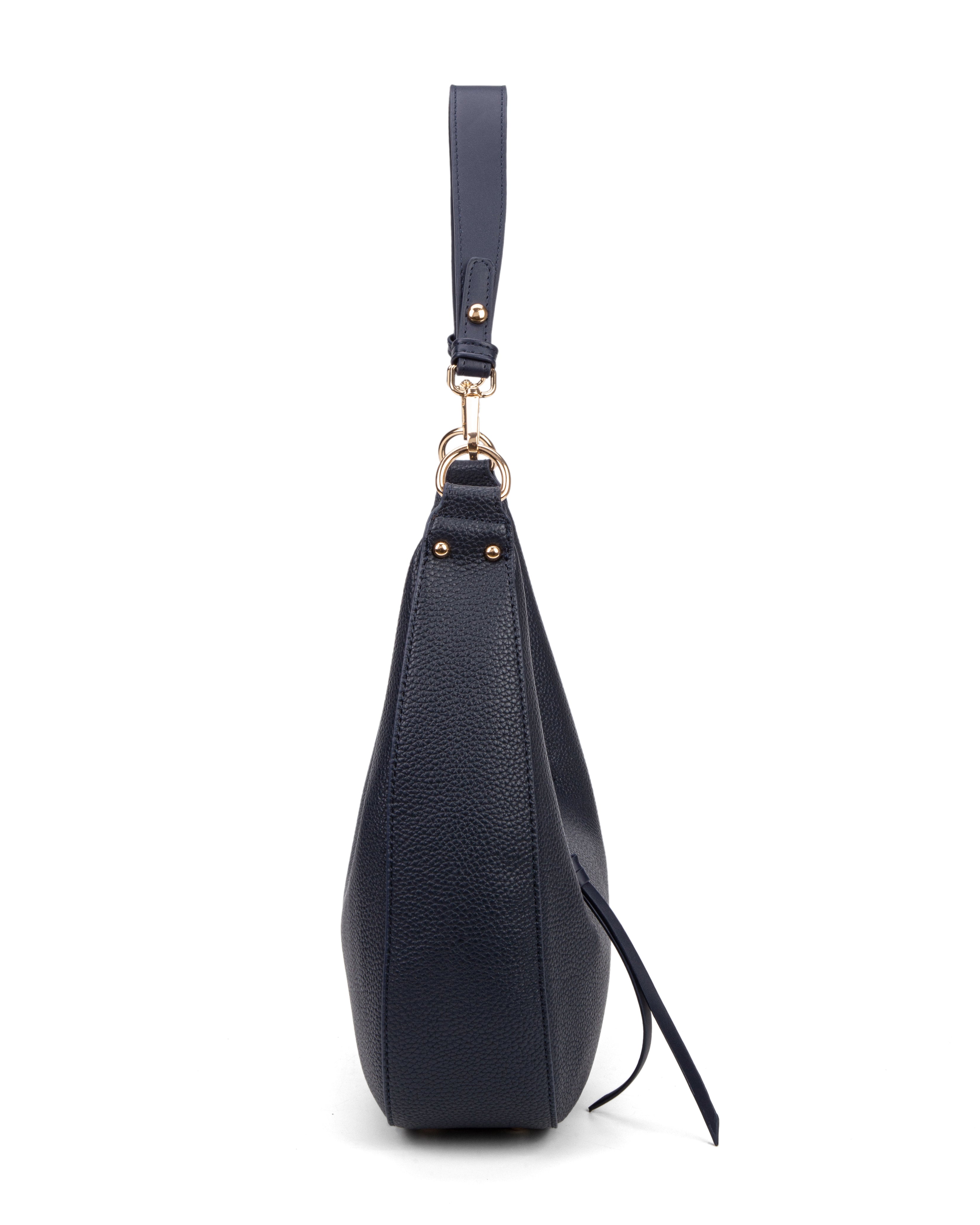 Borsa a spalla da donna 100% pelle vegana PU 715-1PT-NAVYBLUE Diana&co