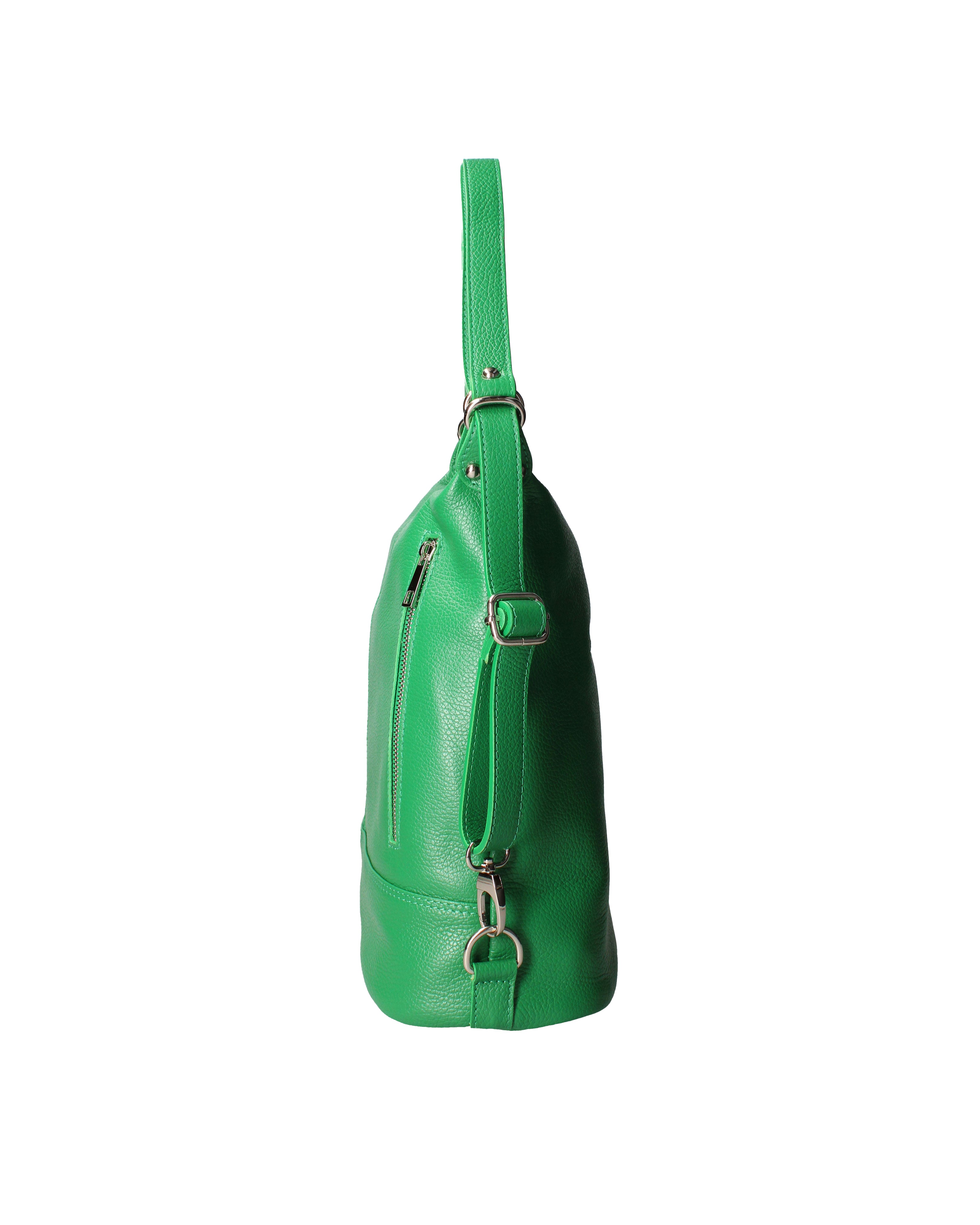 Vera pelle 07135-D47 VERDE MELA Borsa a spalla convertibile Anjelica Viola Castellani