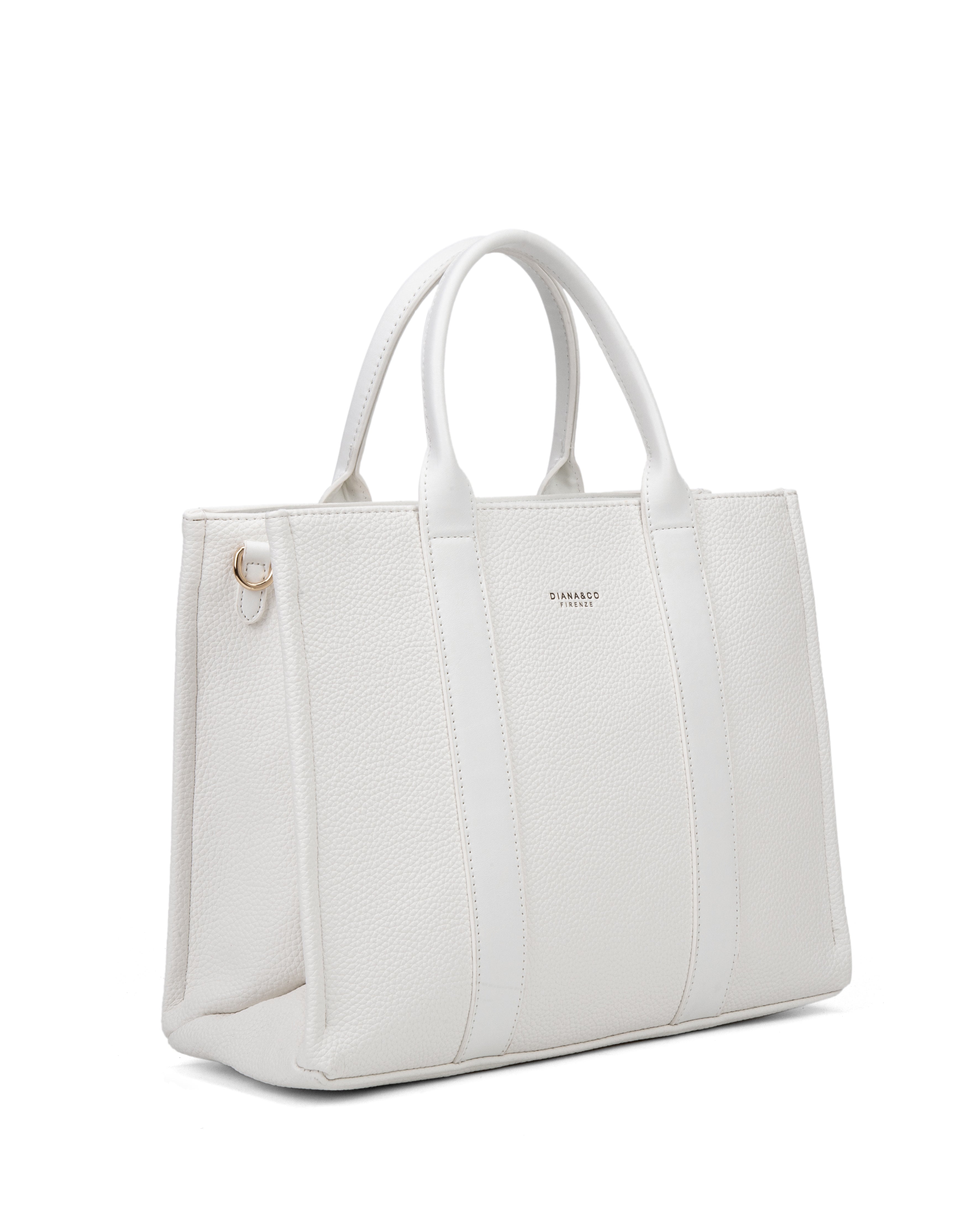 Borsa a mano da donna 100% pelle vegana PU 715-3PT-WHITE Diana&co