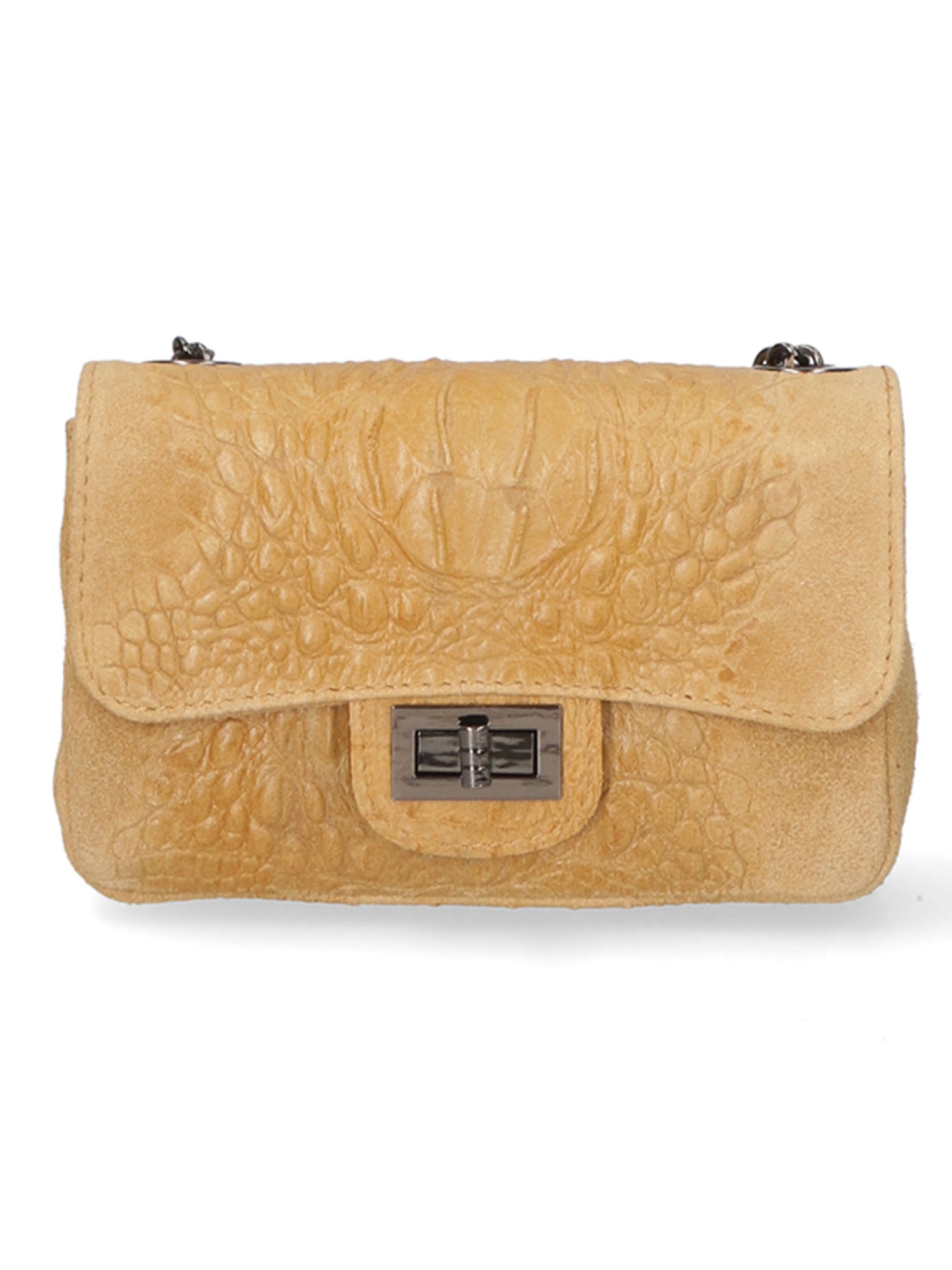 Camilla Borsa a tracolla da donna Pelle scamosciata croco 10029-CUOIO Gave Lux