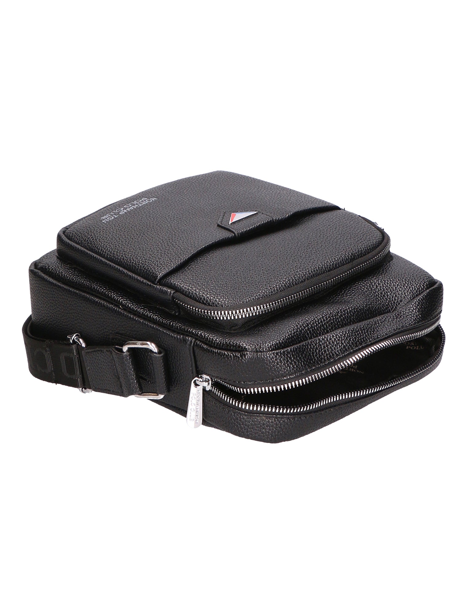 Borsa a tracolla uomo Pelle vegana PU PCL3026-BLACK Northampton Polo Club