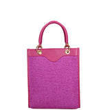 Borsa a mano da donna Misto pelle e tessuto 07149-D517 UVA Roberta Rossi