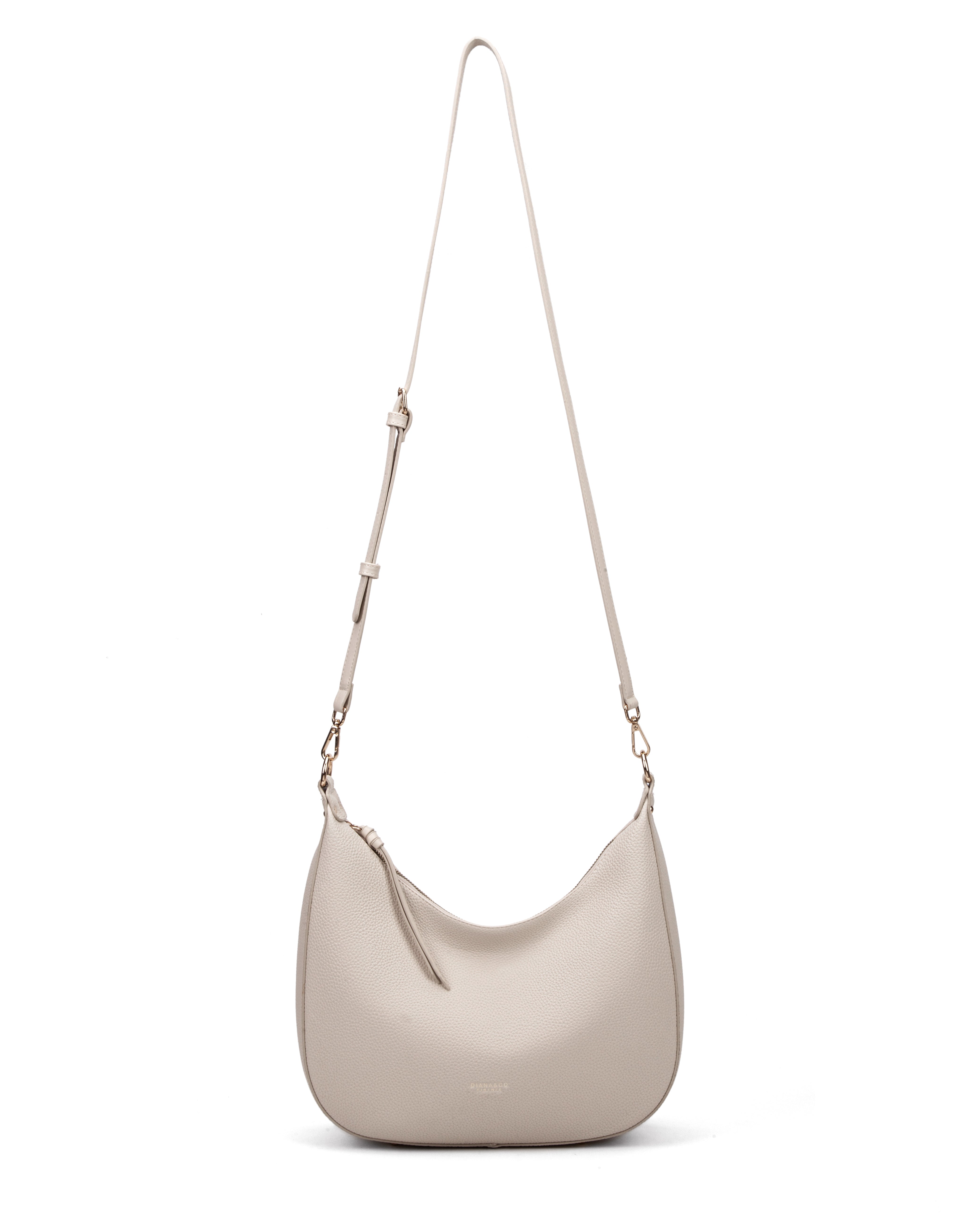 Borsa a spalla da donna 100% pelle vegana PU 715-1PT-BEIGE Diana&co